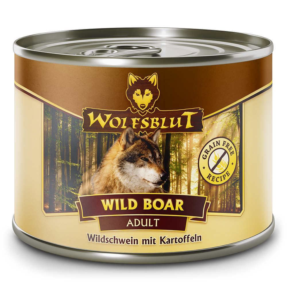 Wolfsblut Dog Wild Boar - dziczyzna i ziemniaki puszka 200g - obrazek 1