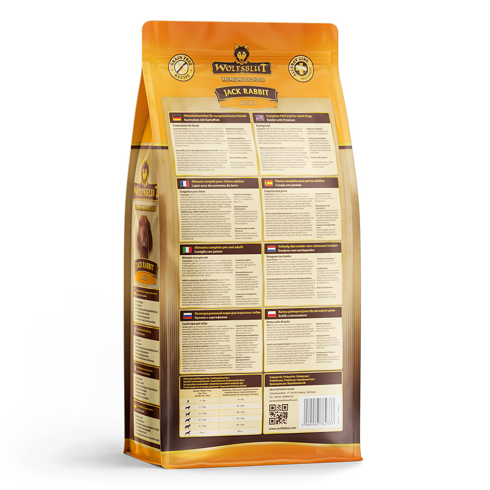 Wolfsblut Dog Jack Rabbit - królik, zając i bataty 2kg - obrazek 3