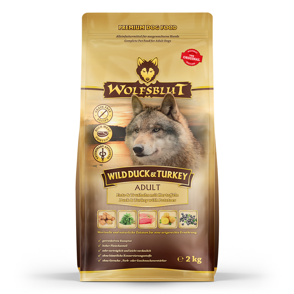 Wolfsblut Dog Wild Duck & Turkey - kaczka, indyk i bataty 2kg - obrazek 1