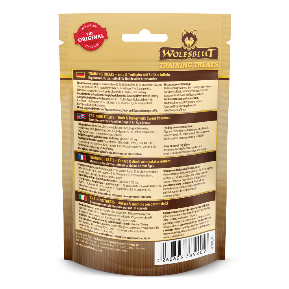 Wolfsblut Dog Training Treats Wild Duck & Turkey 70g - obrazek 2